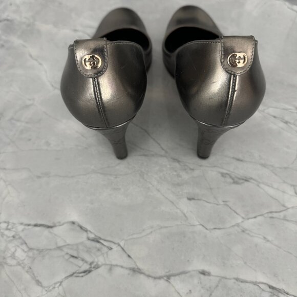 Gucci platinum wedges vintage size 6+ with Box, dusters and booklet Full Set - Picture 5 of 16